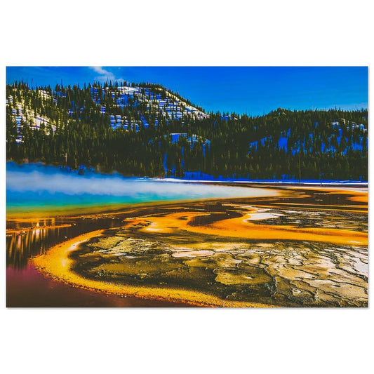 Rainbow: Grand Prismatic Spring, Yellowstone National Park Wood Print