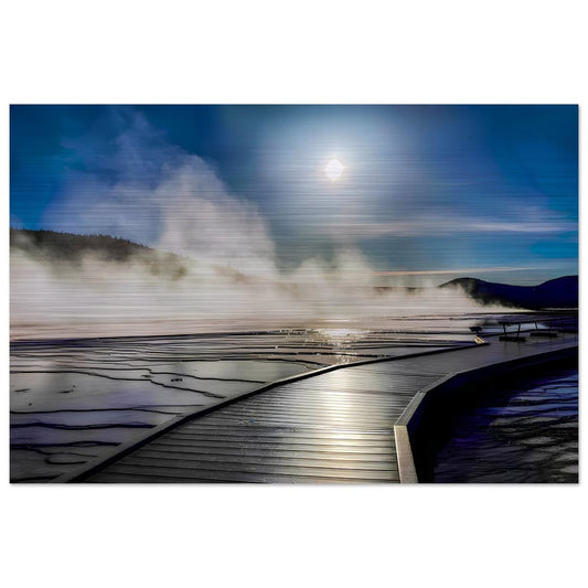 Grand Prismatic Spring, Yellowstone National Park Brushed Aluminum Print