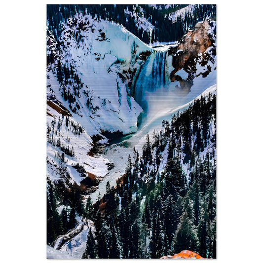 Charm: Lower Falls, Yellowstone National Park Brushed Aluminum Print
