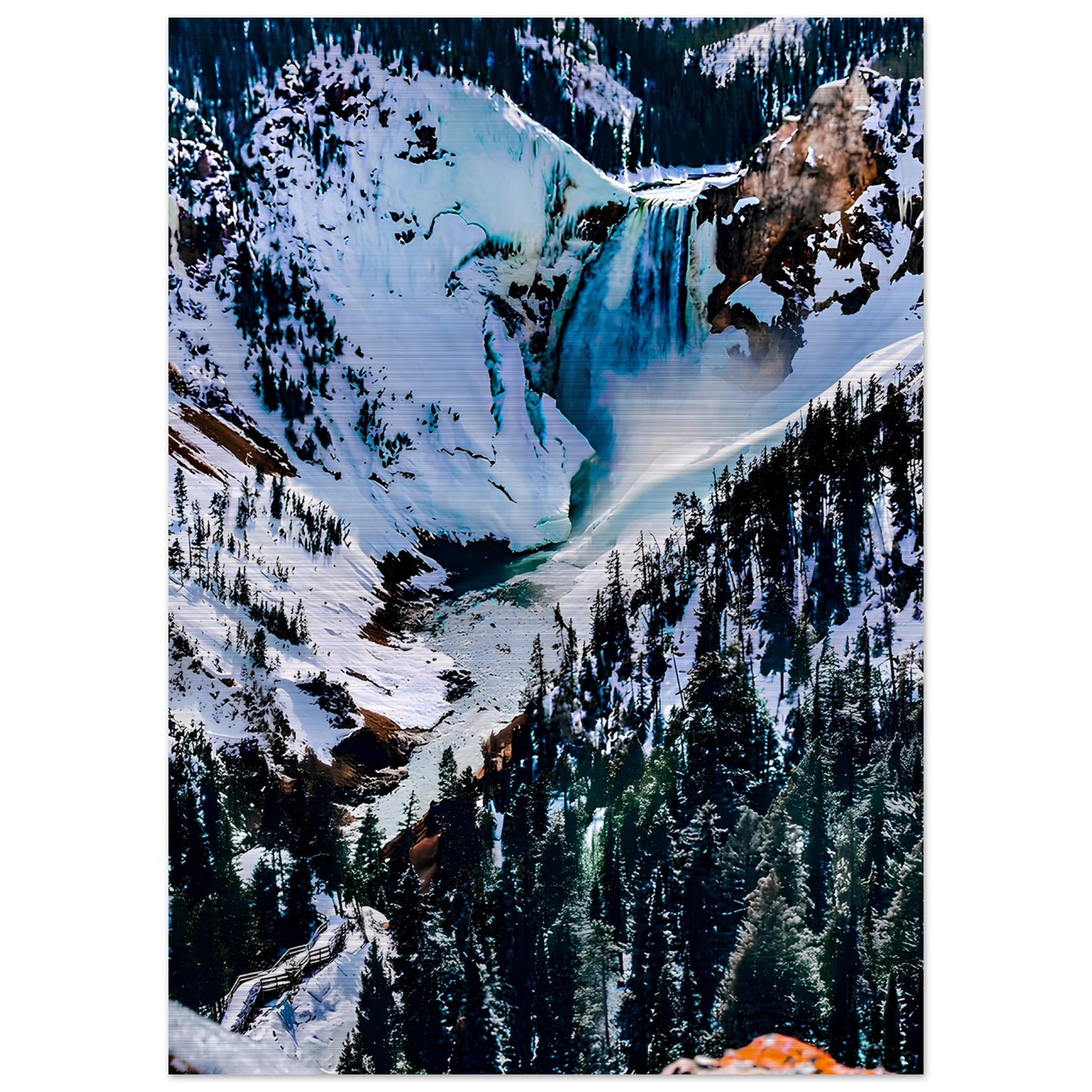 Lower Falls, Yellowstone National Park I Brushed Aluminum Print