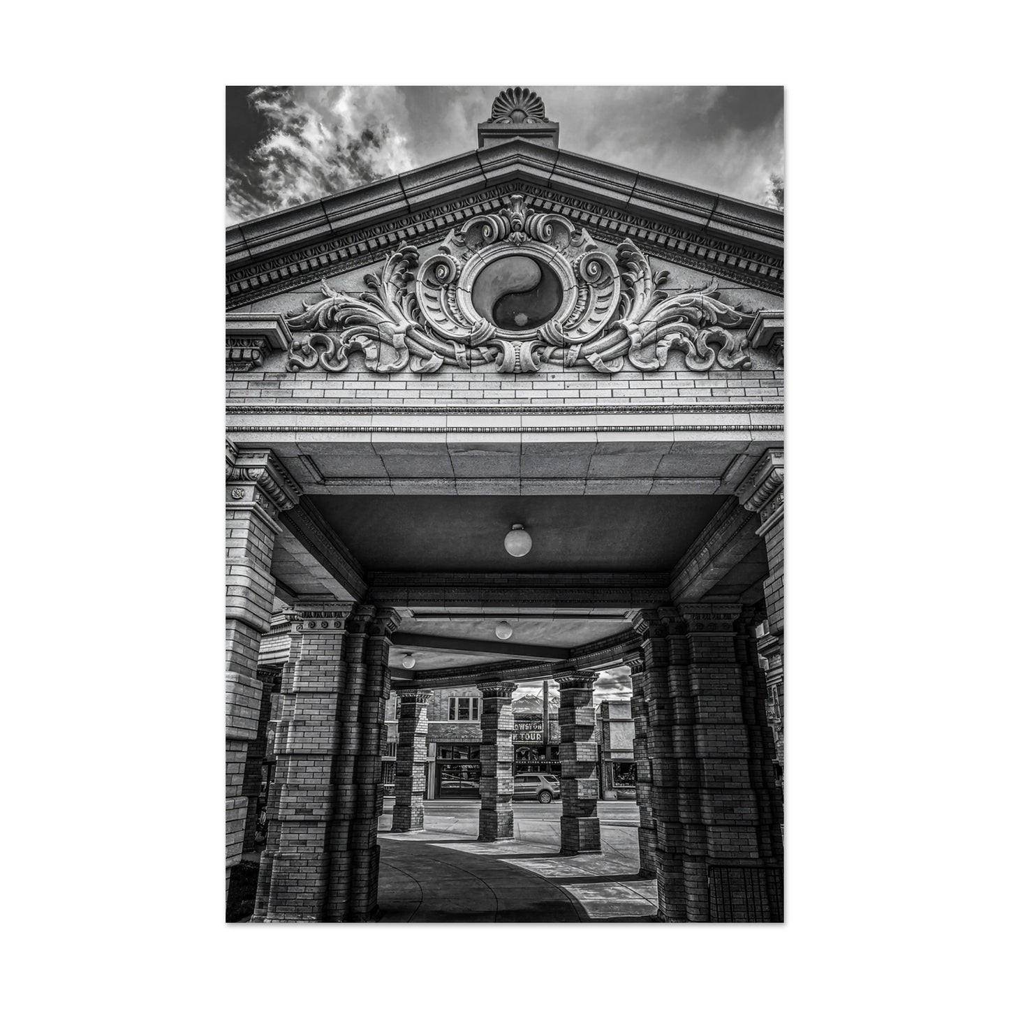 The Depot; Livingston, Montana Black & White Premium Matte Poster