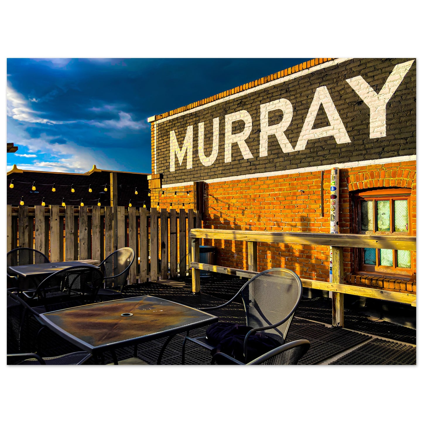 Rooftop Patio; Livingston, Montana Premium Matte Poster