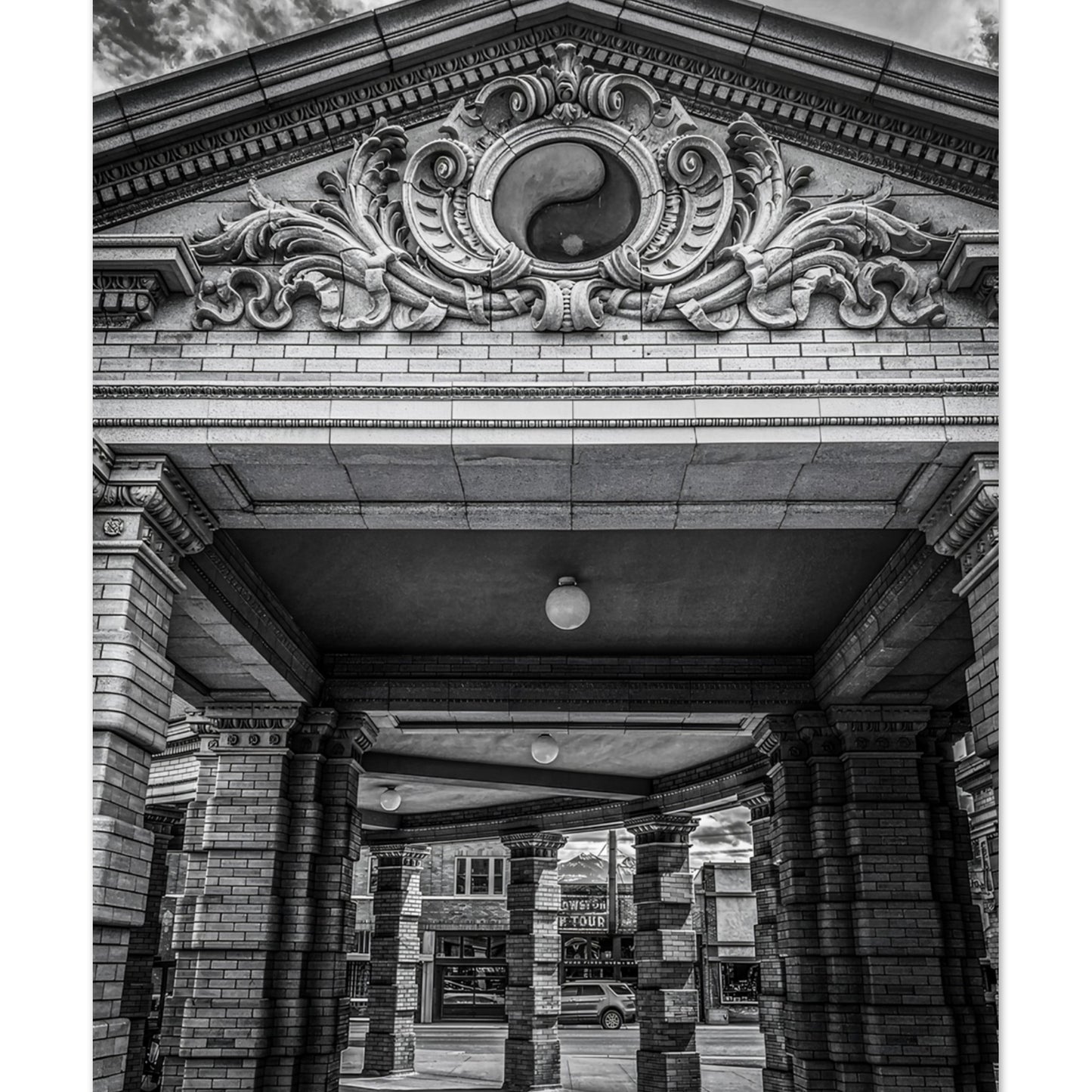 The Depot; Livingston, Montana Black & White Premium Matte Poster