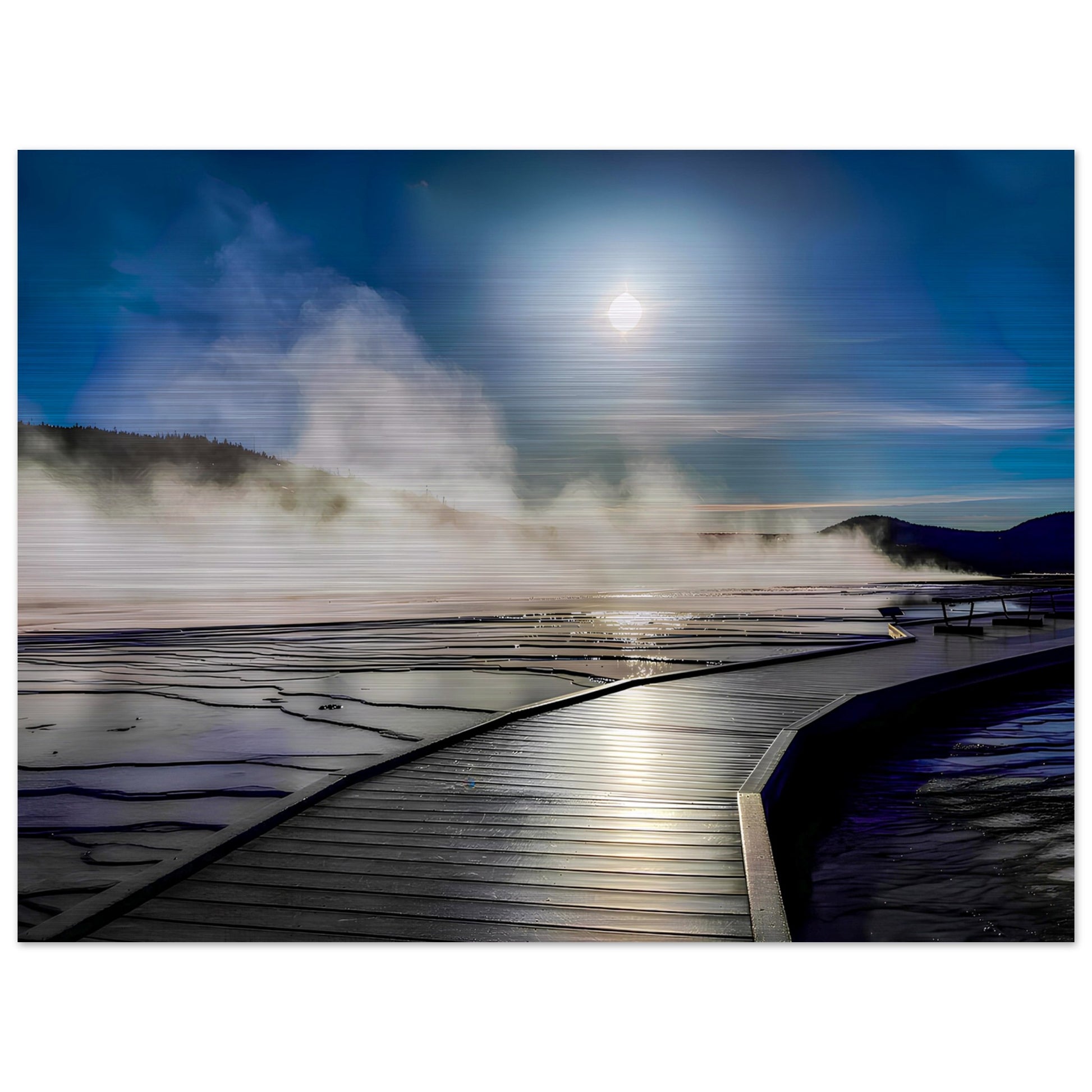 Grand Prismatic Spring, Yellowstone National Park Brushed Aluminum Print