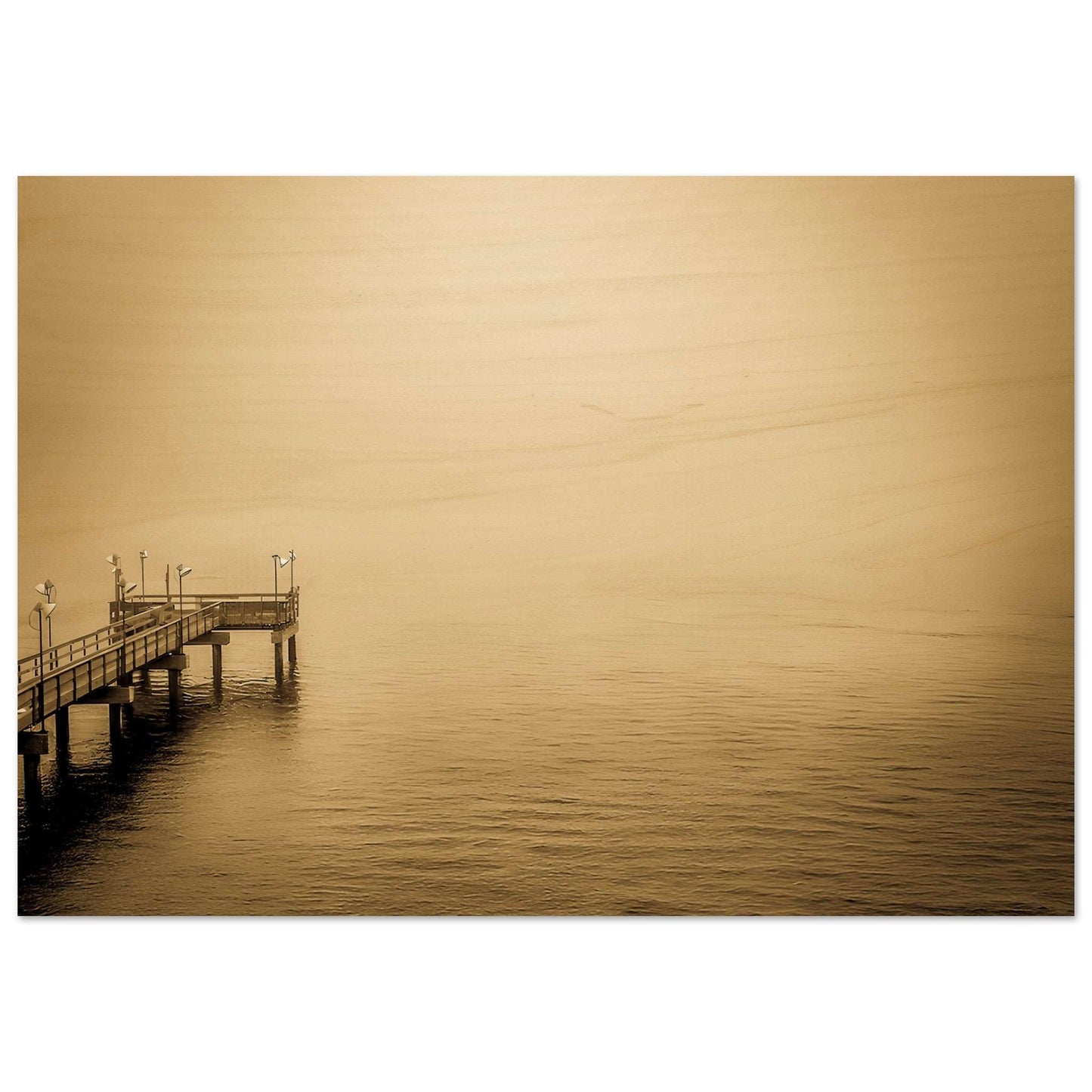 Ocean Pier; Port Aransas, Texas Wood Print