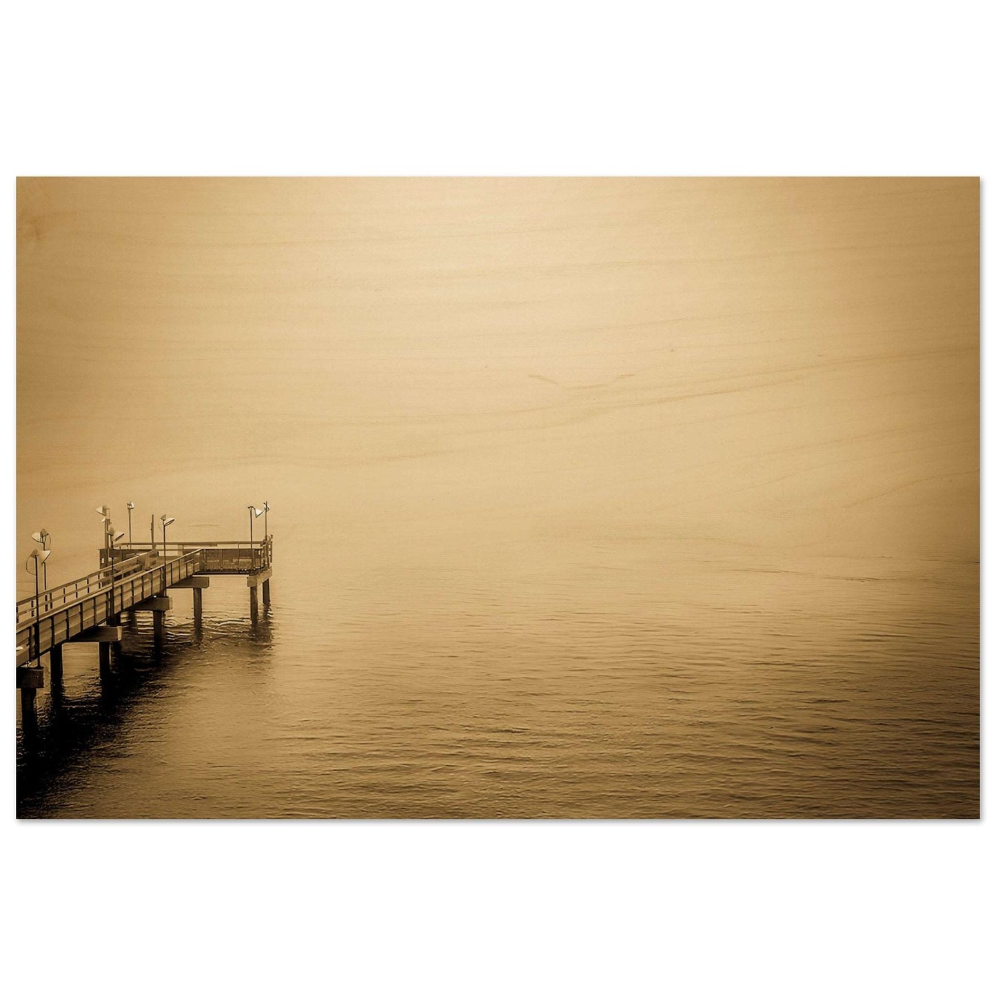 Ocean Pier; Port Aransas, Texas Wood Print