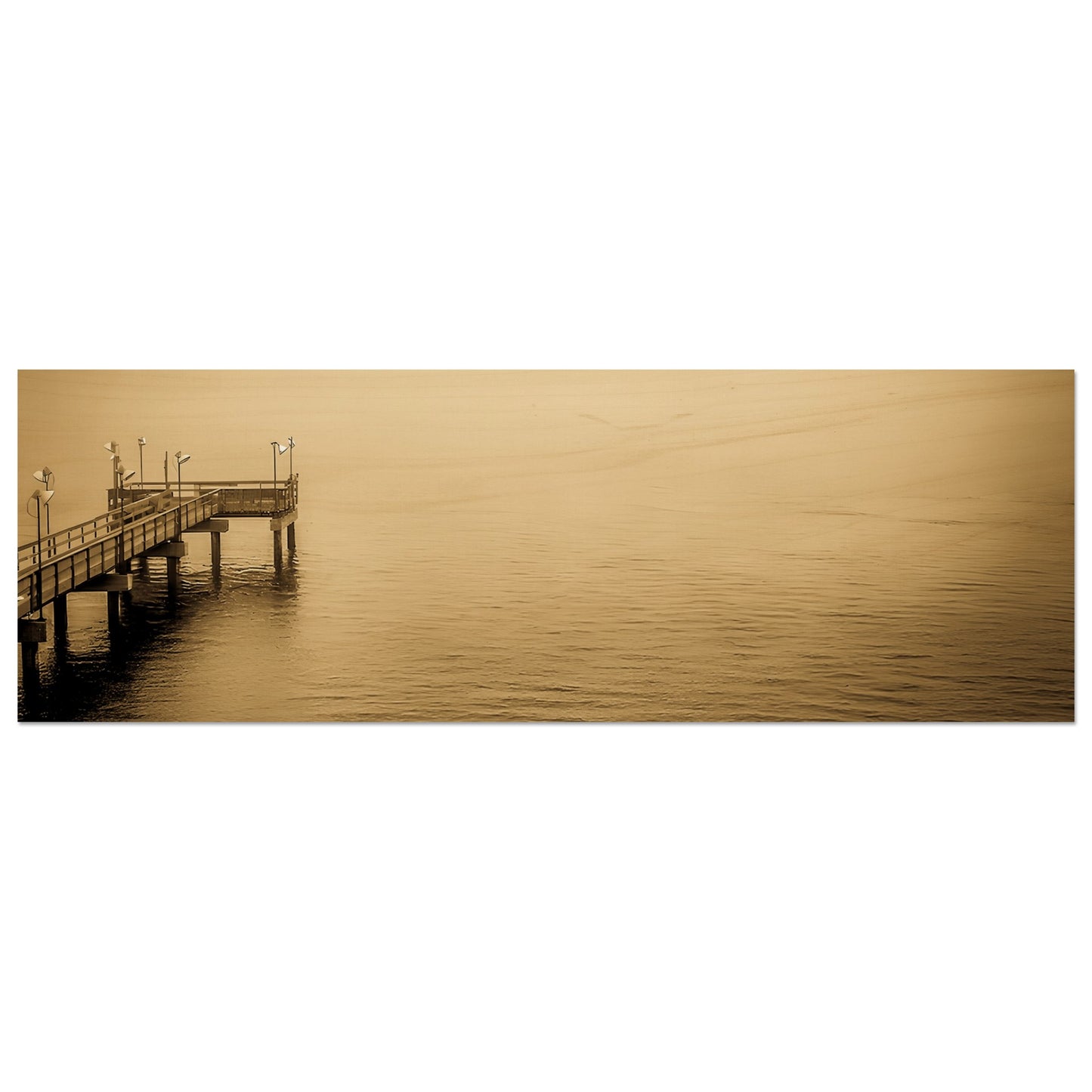 Ocean Pier; Port Aransas, Texas Wood Print