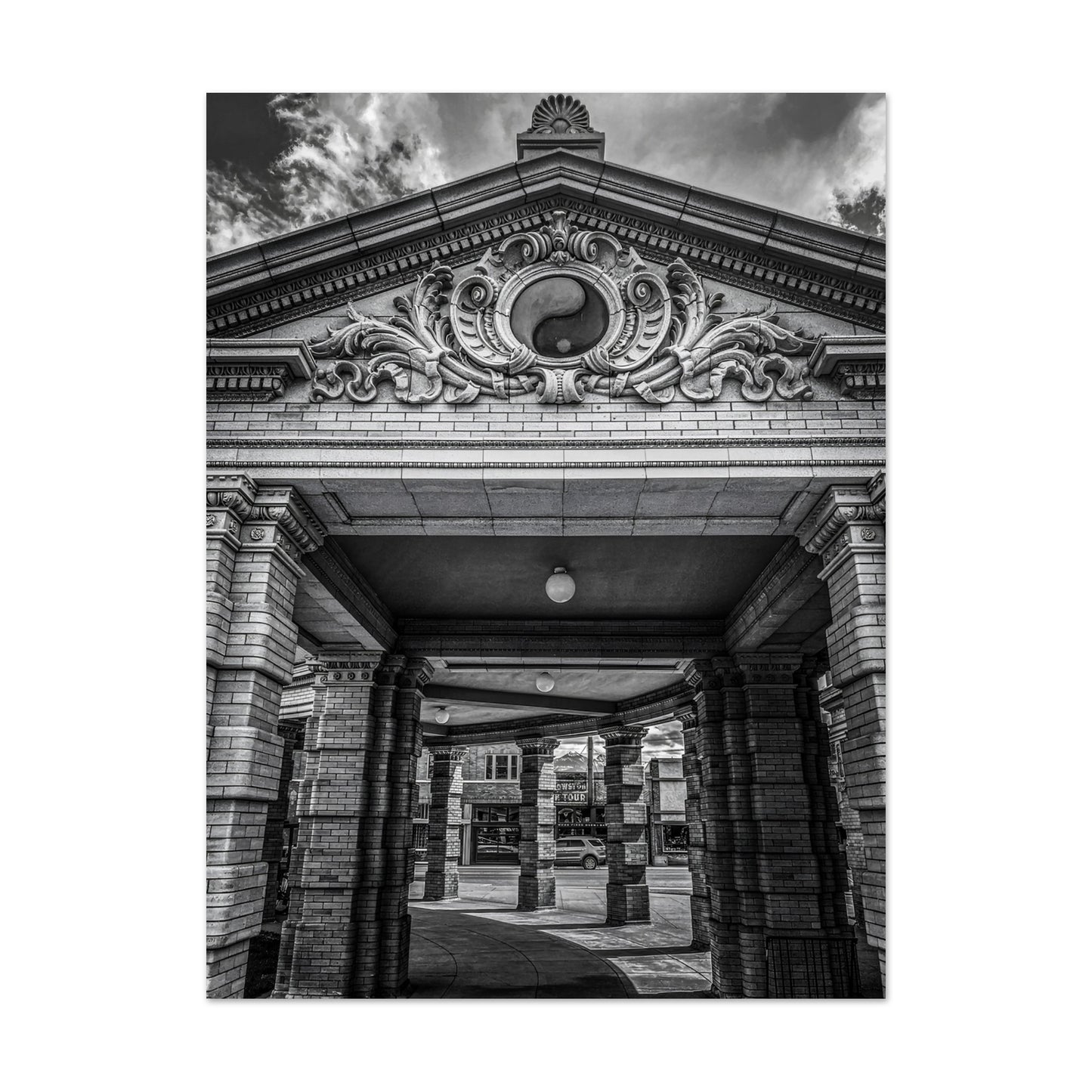 The Depot; Livingston, Montana Black & White Premium Matte Poster