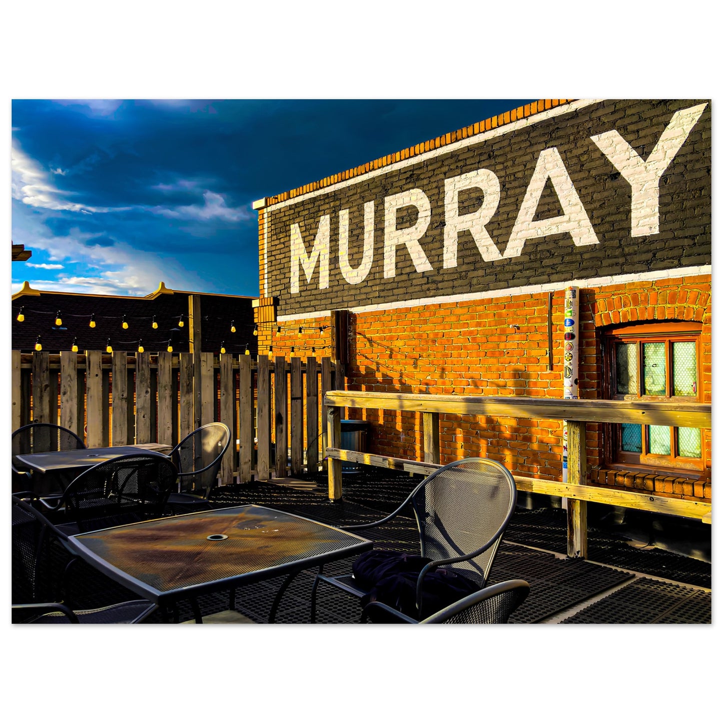 Rooftop Patio; Livingston, Montana Premium Matte Poster