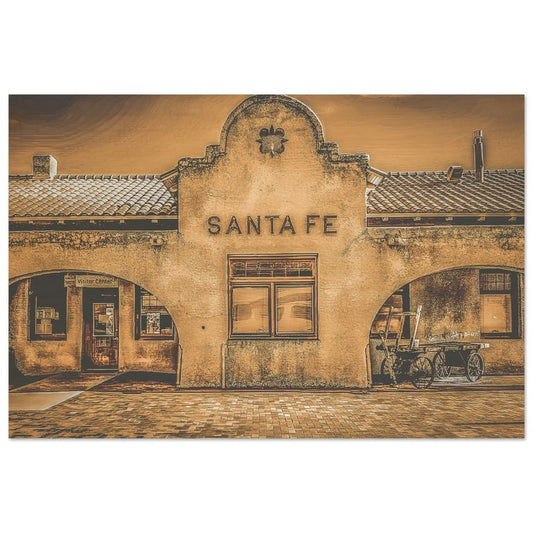Dearly Departed Unrefined: Santa Fe, New Mexico Train Depot Wood Print