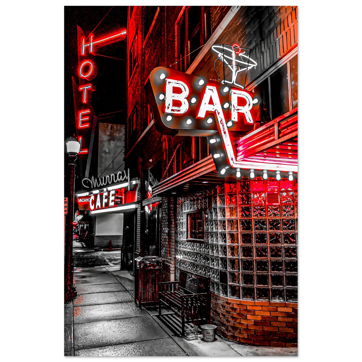 The Murray Hotel & Bar Red, Black, & White Premium Matte Poster