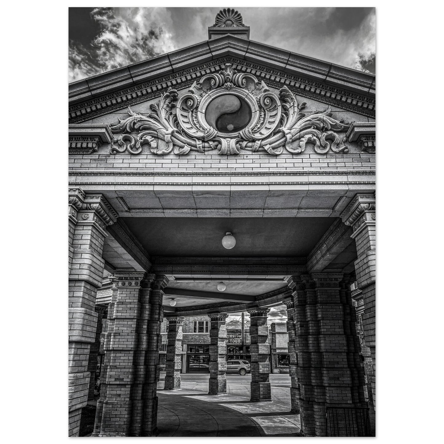 The Depot; Livingston, Montana Black & White Premium Matte Poster