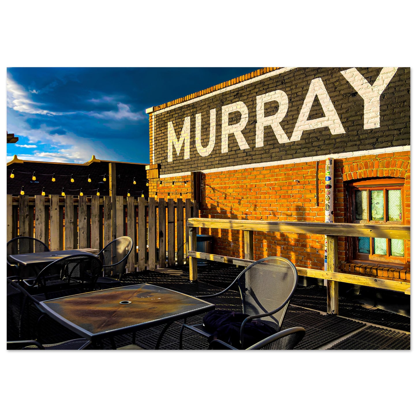 Rooftop Patio; Livingston, Montana Premium Matte Poster