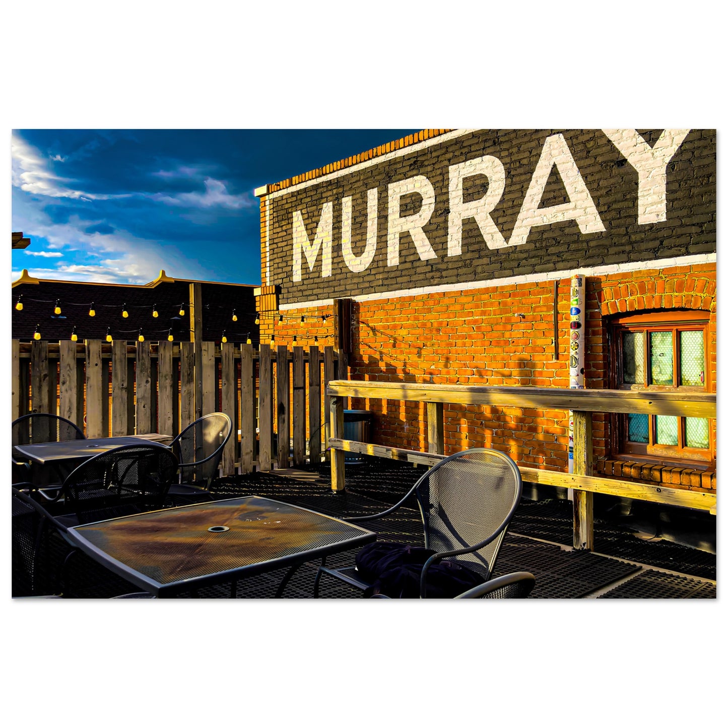 Rooftop Patio; Livingston, Montana Premium Matte Poster