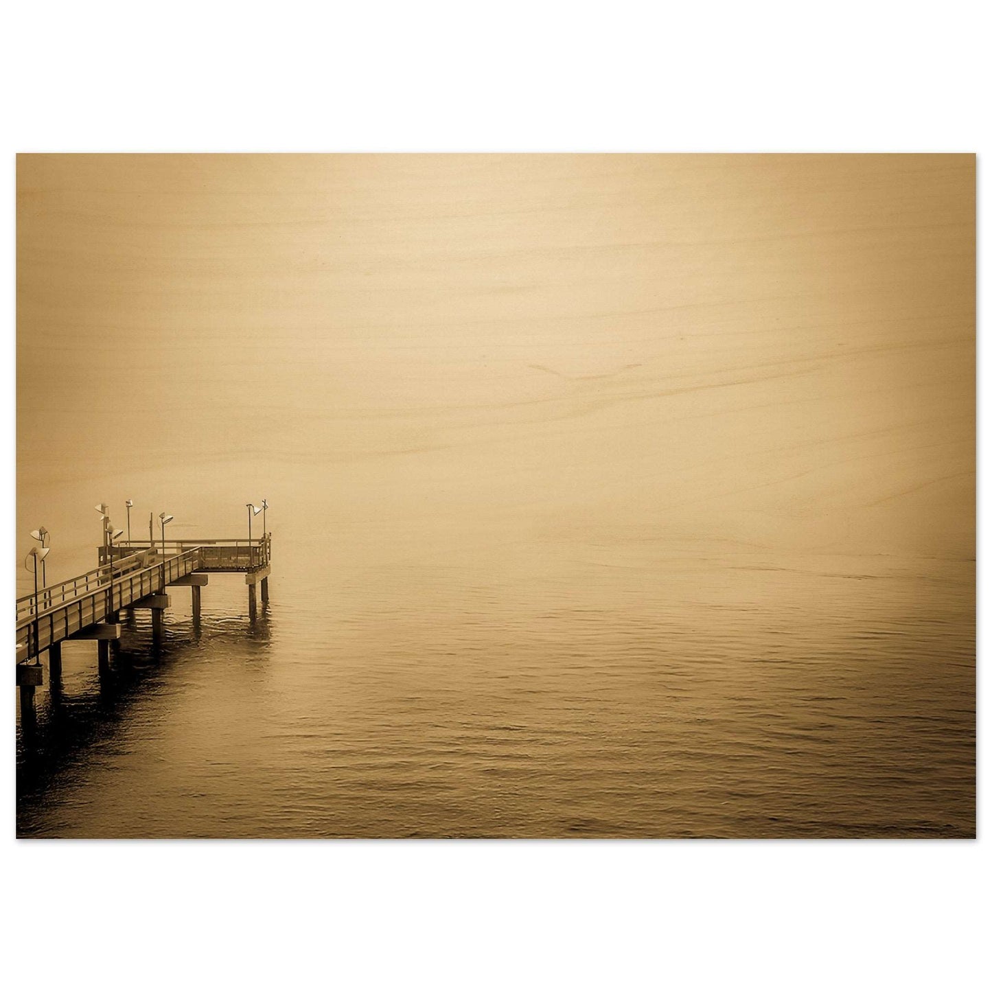 Ocean Pier; Port Aransas, Texas Wood Print