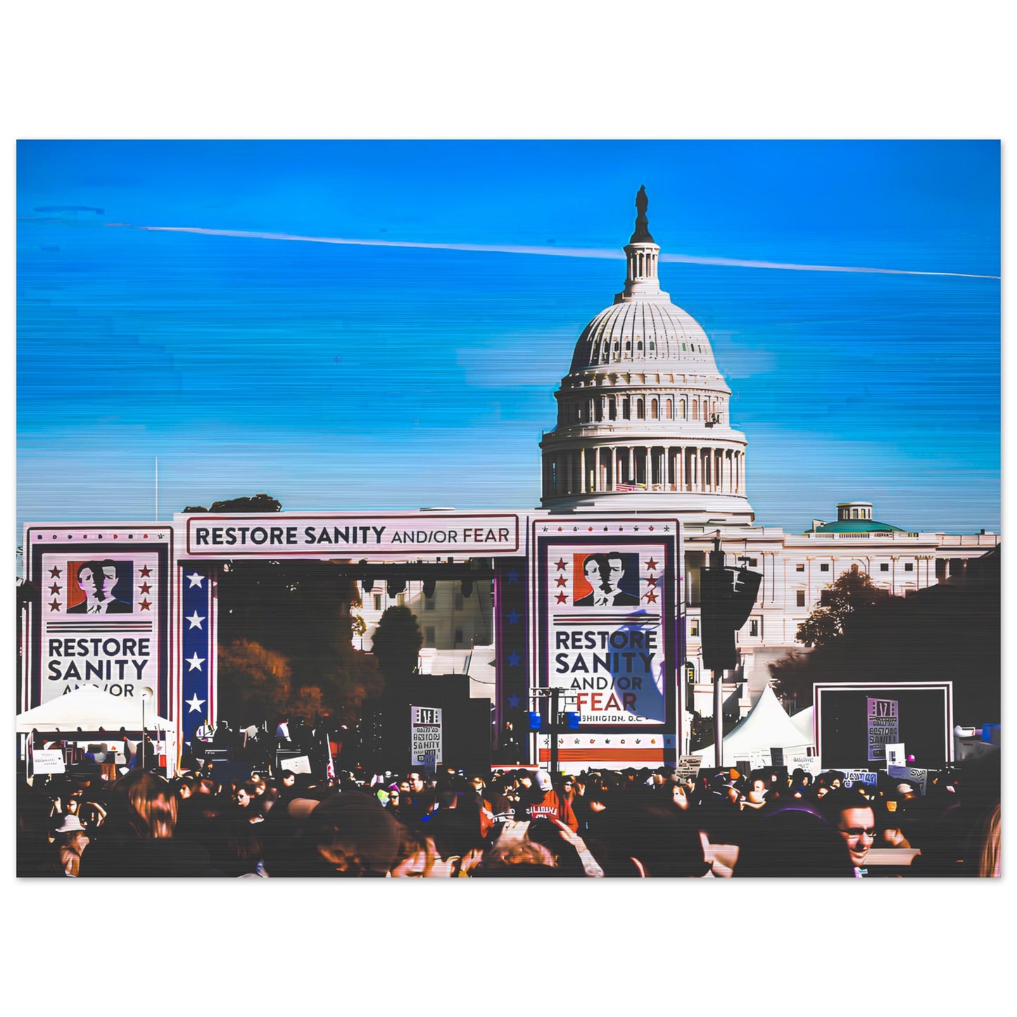 Jon Stewart's "Rally to Restore Sanity;" Washington D.C. Brushed Aluminum Print