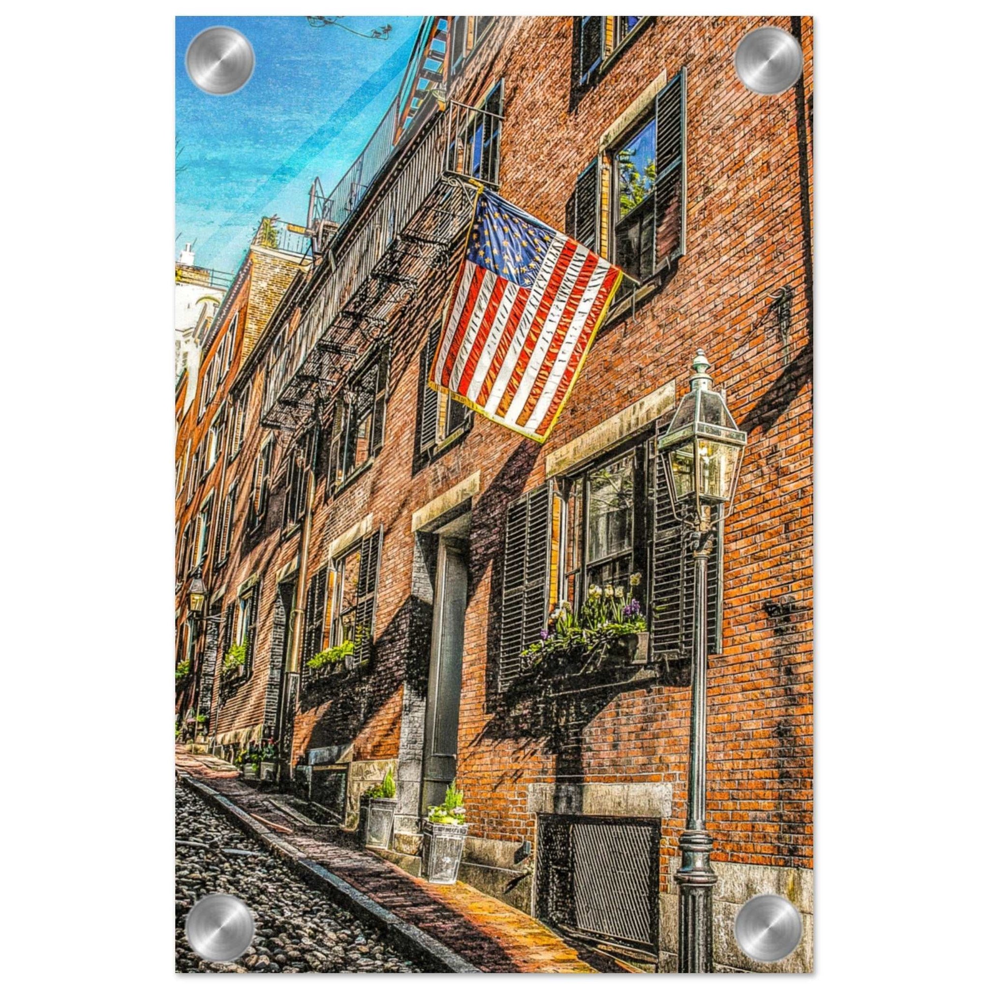 Acorn Street; Boston, Mass. Acrylic Print Communitea Books James Bonner