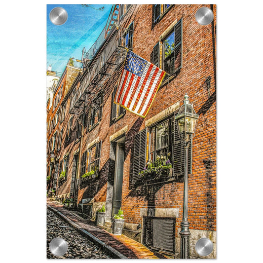 Acorn Street; Boston, Mass. Acrylic Print Communitea Books James Bonner