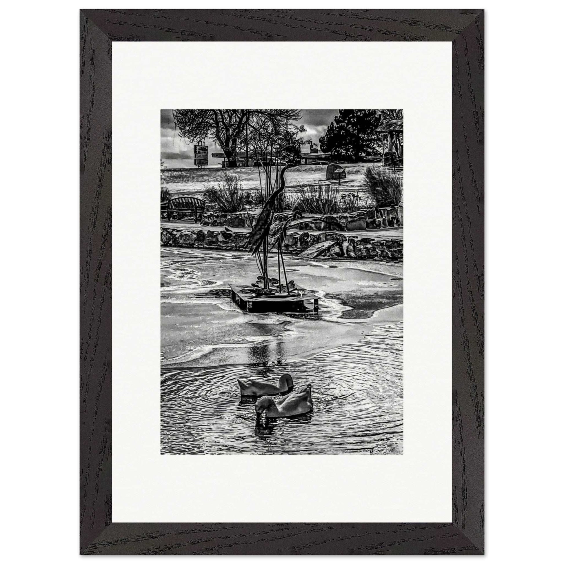 Ashley Pond; Los Alamos, New Mexico Wood Framed Print Communitea Books James Bonner
