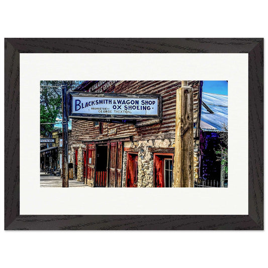 Blacksmith & Wagon Shop; Virginia City, Montana Wood Framed Print Communitea Books James Bonner