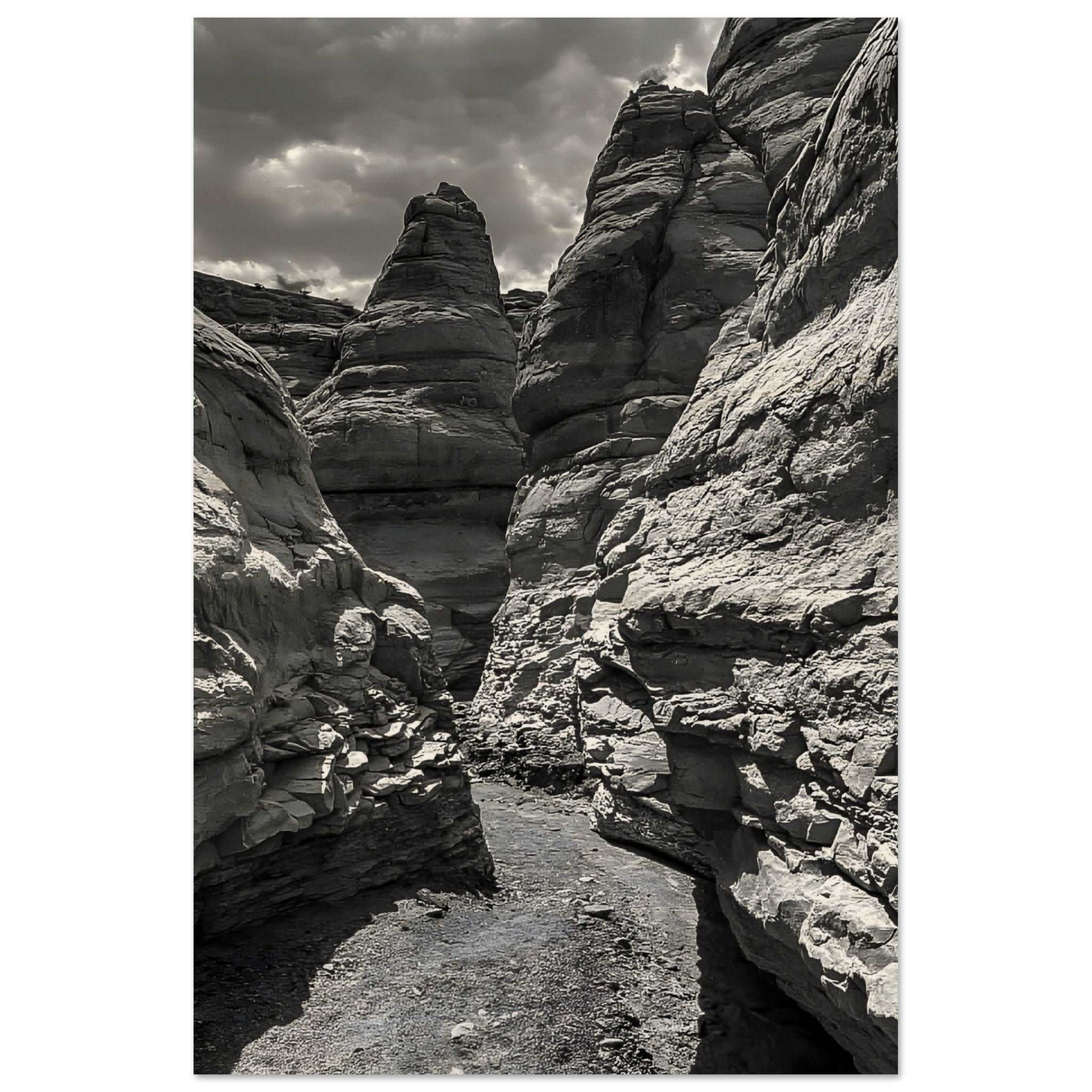 Corridor, Plaza Blanca; Abiquiu, New Mexico Black & White I Wood Print Communitea Books James Bonner