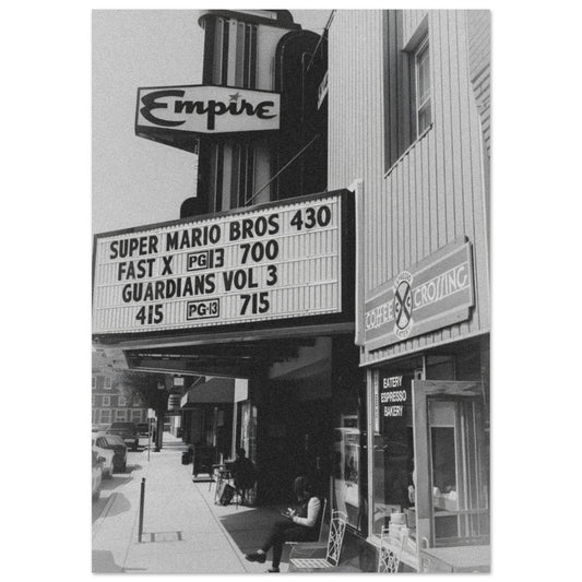 Empire Twin Theatre Black & White Premium Matte Poster Communitea Books James Bonner