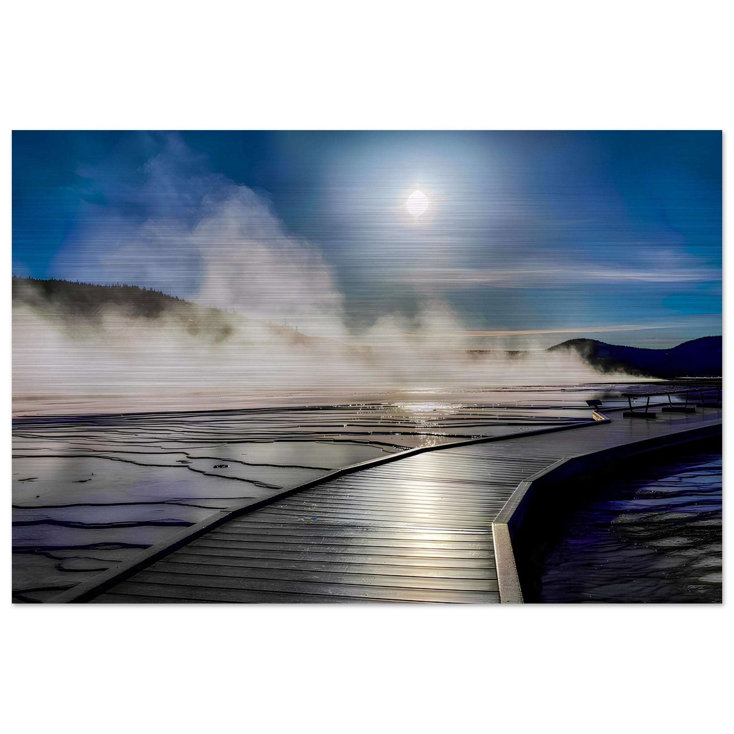 Grand Prismatic Spring; Yellowstone National Park, Wyoming Brushed Aluminum Print Communitea Books James Bonner