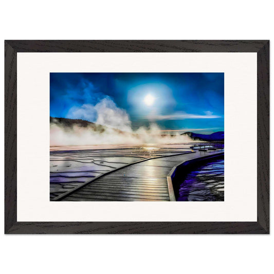 Grand Prismatic Spring; Yellowstone National Park, Wyoming Premium Wooden Framed Print Communitea Books James Bonner