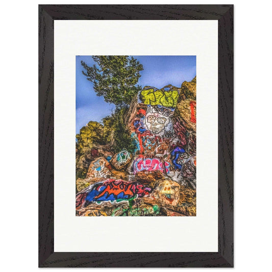 Lookout Mountain Graffiti; Denver/Golden, Colorado Wood Framed Print Communitea Books James Bonner