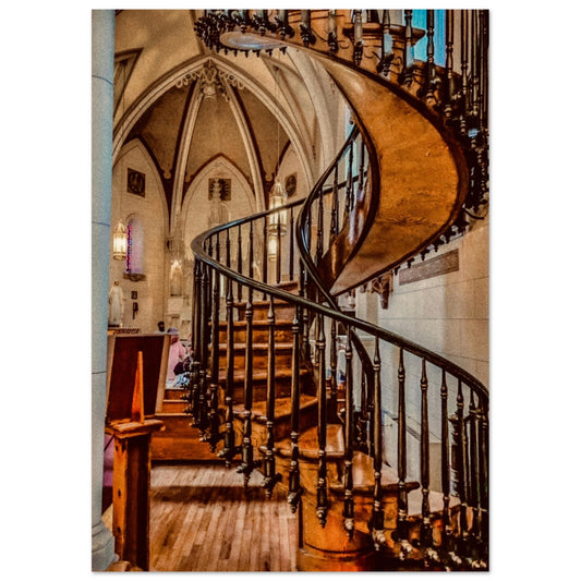 Loretto Chapel Miraculous Staircase; Santa Fe, New Mexico Premium Matte Poster Communitea Books James Bonner