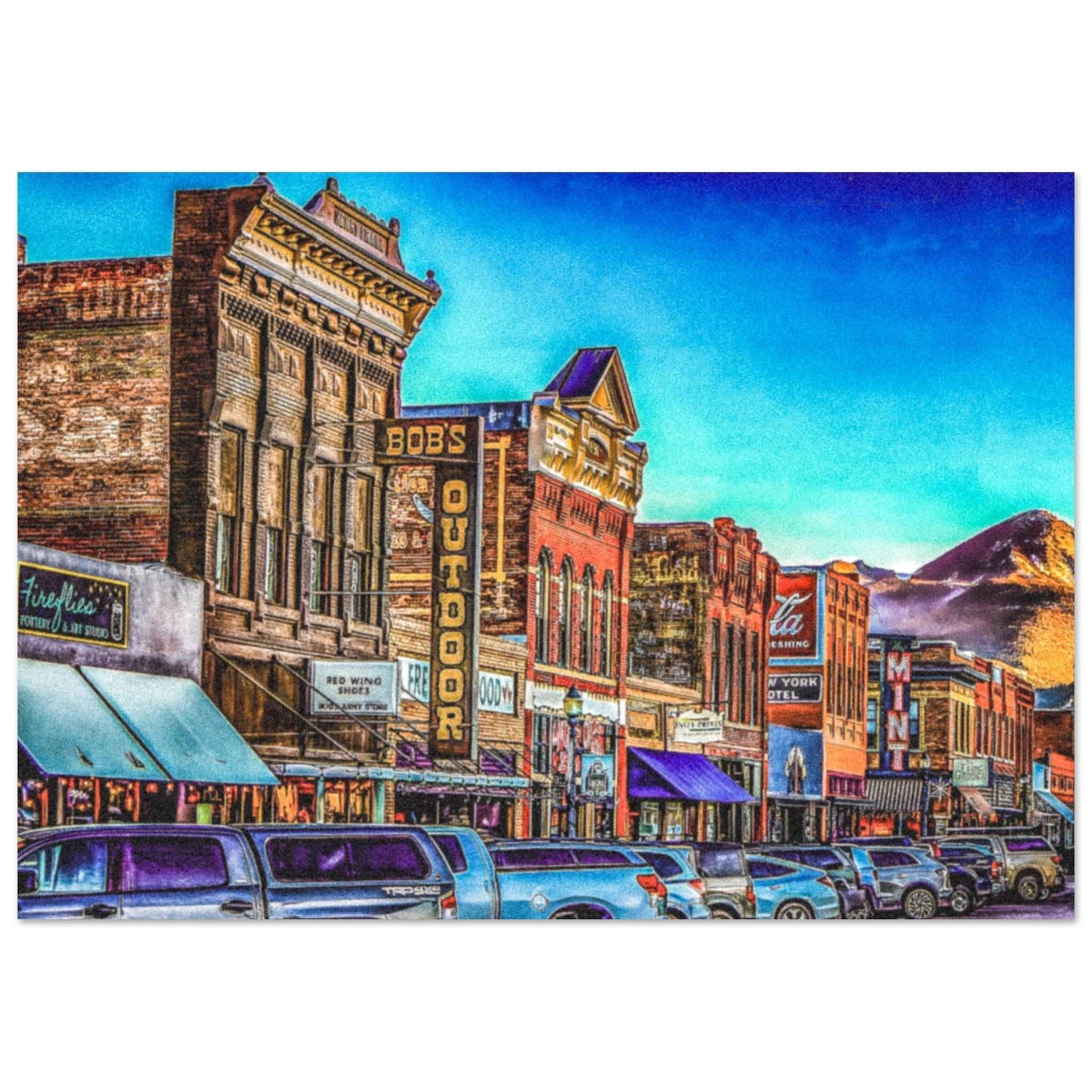 Main Street; Livingston, Montana Premium Matte Poster Communitea Books James Bonner