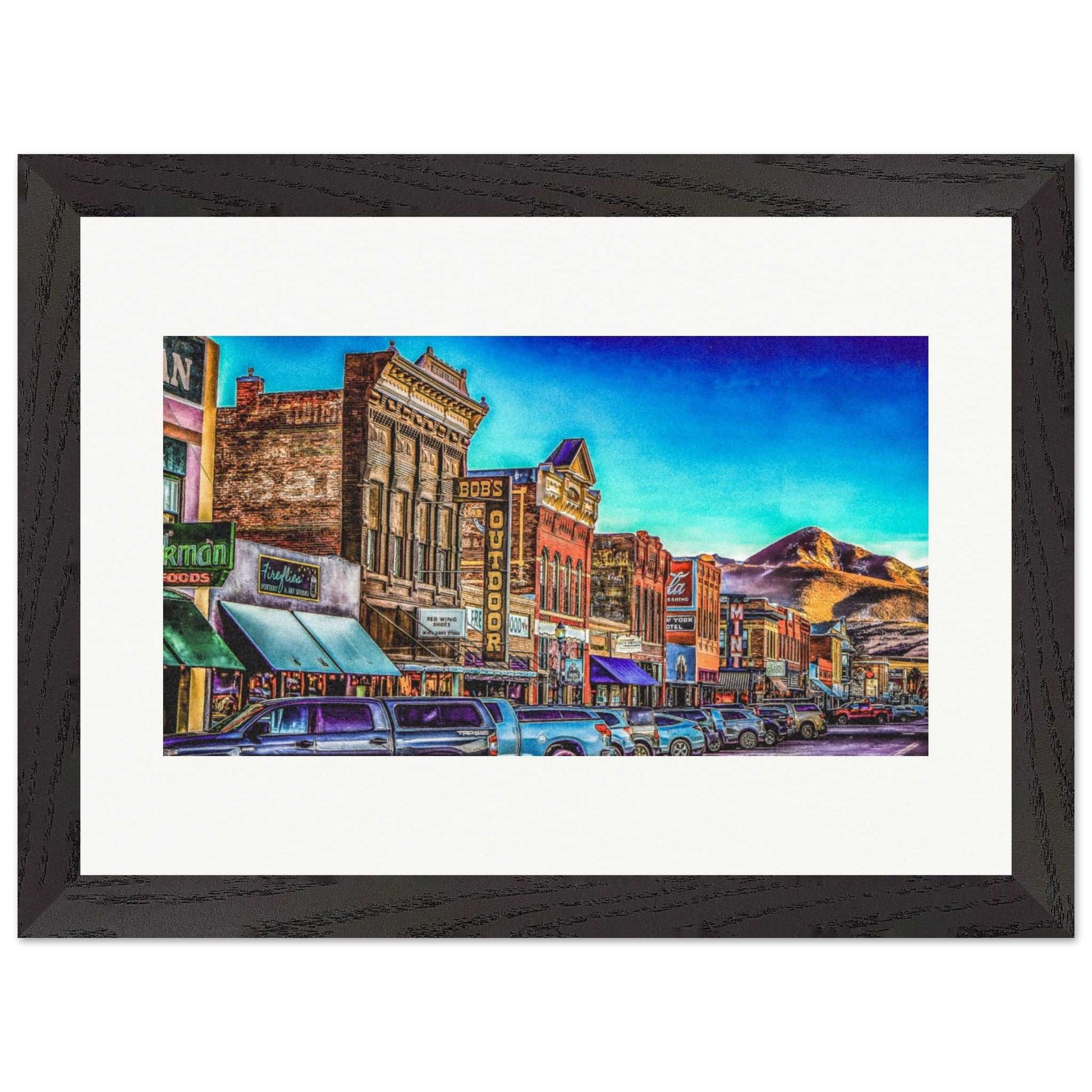 Main Street; Livingston, Montana Wood Framed Print Communitea Books James Bonner