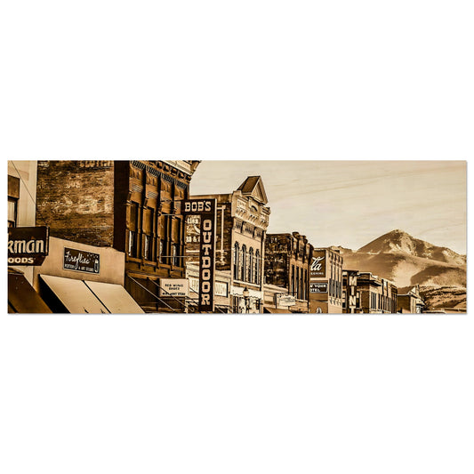 Main Street; Livingston, Montana Wood Print Communitea Books James Bonner