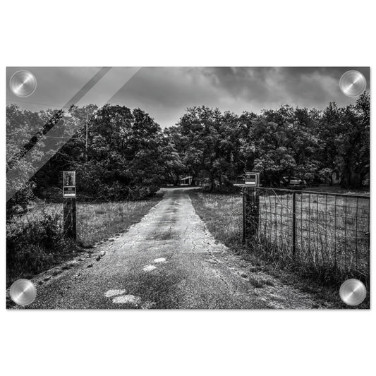 Memories; Boerne, Texas Black & White Acrylic Print Communitea Books James Bonner