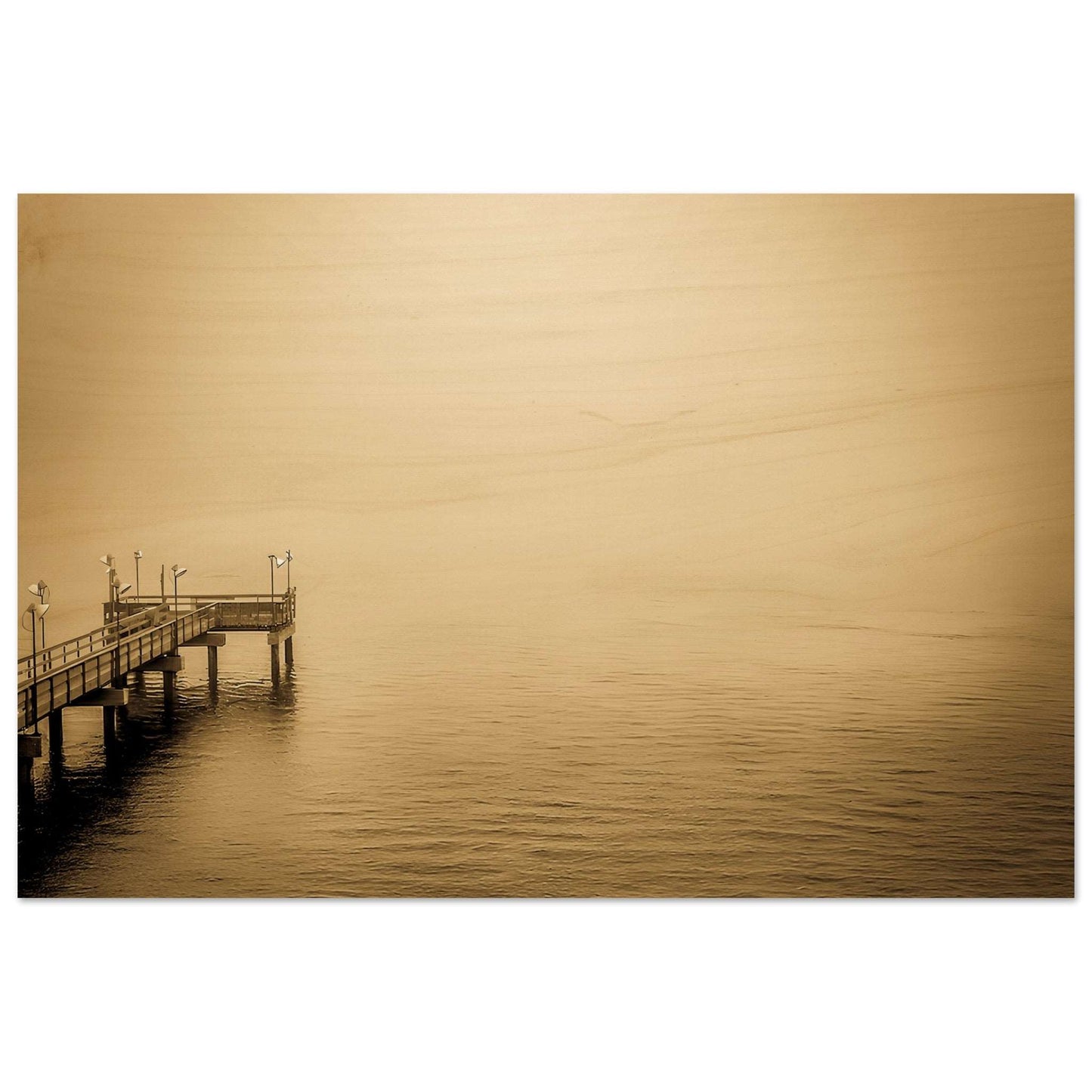Ocean Pier; Port Aransas, Texas Wood Print Communitea Books James Bonner