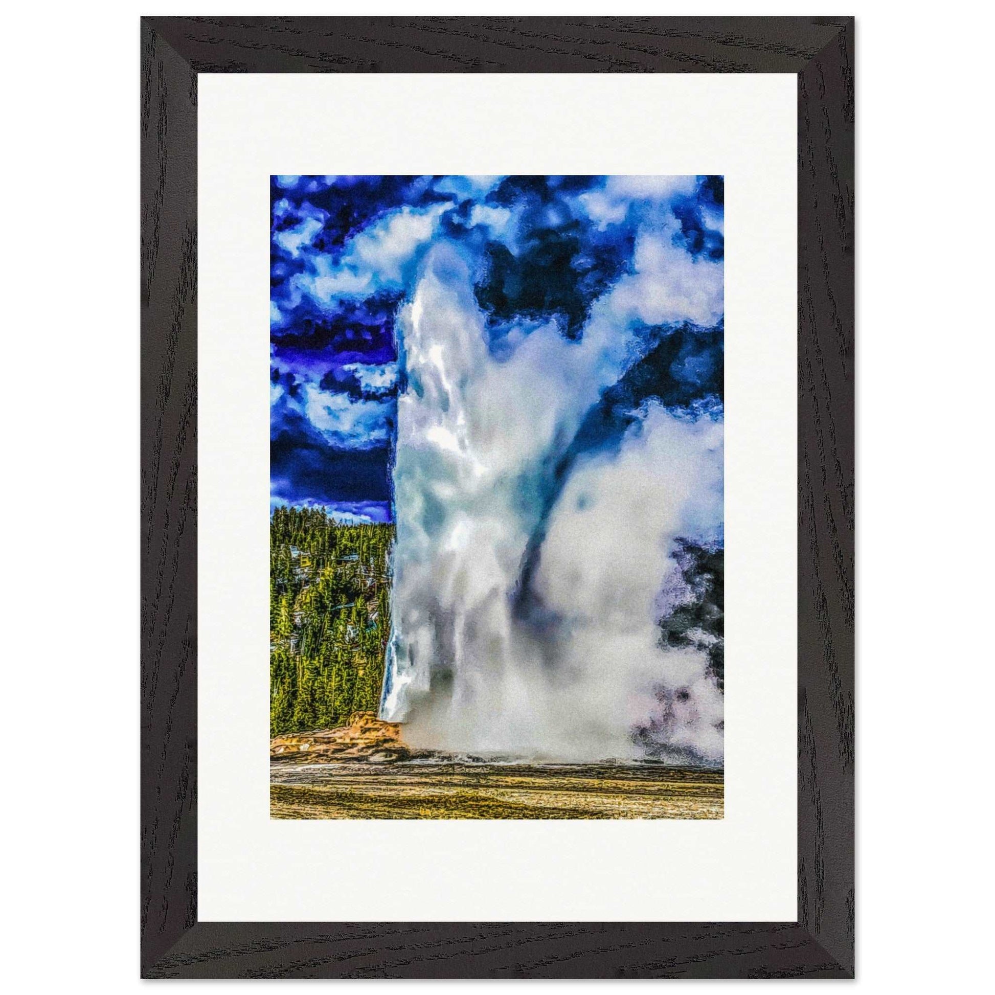Old Faithful; Yellowstone National Park Wood Framed Print Communitea Books