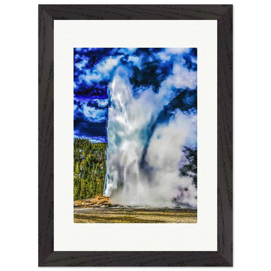 Old Faithful; Yellowstone National Park Wood Framed Print Communitea Books