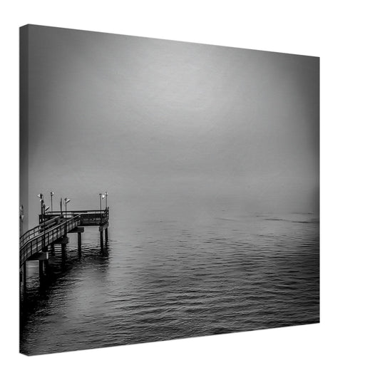 Pier; Port Aransas, Texas Black & White on Canvas Communitea Books James Bonner