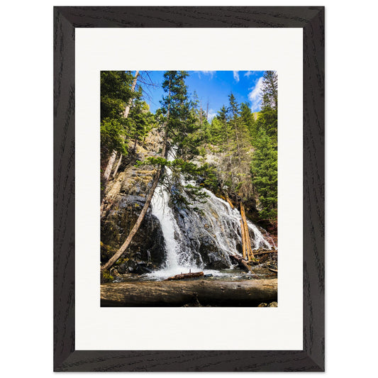 Pine Creek Falls; Pine Creek Trail, Paradise Valley, Montana Wood Framed Print Communitea Books James Bonner