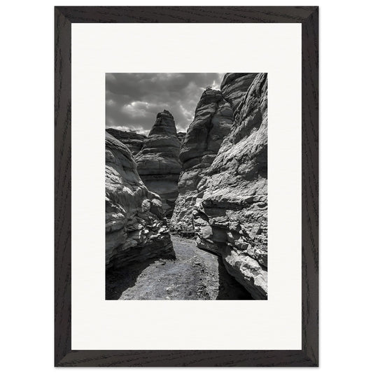 Plaza Blanca; Abiquiu, New Mexico Black & White Premium Wooden Framed Print Communitea Books James Bonner