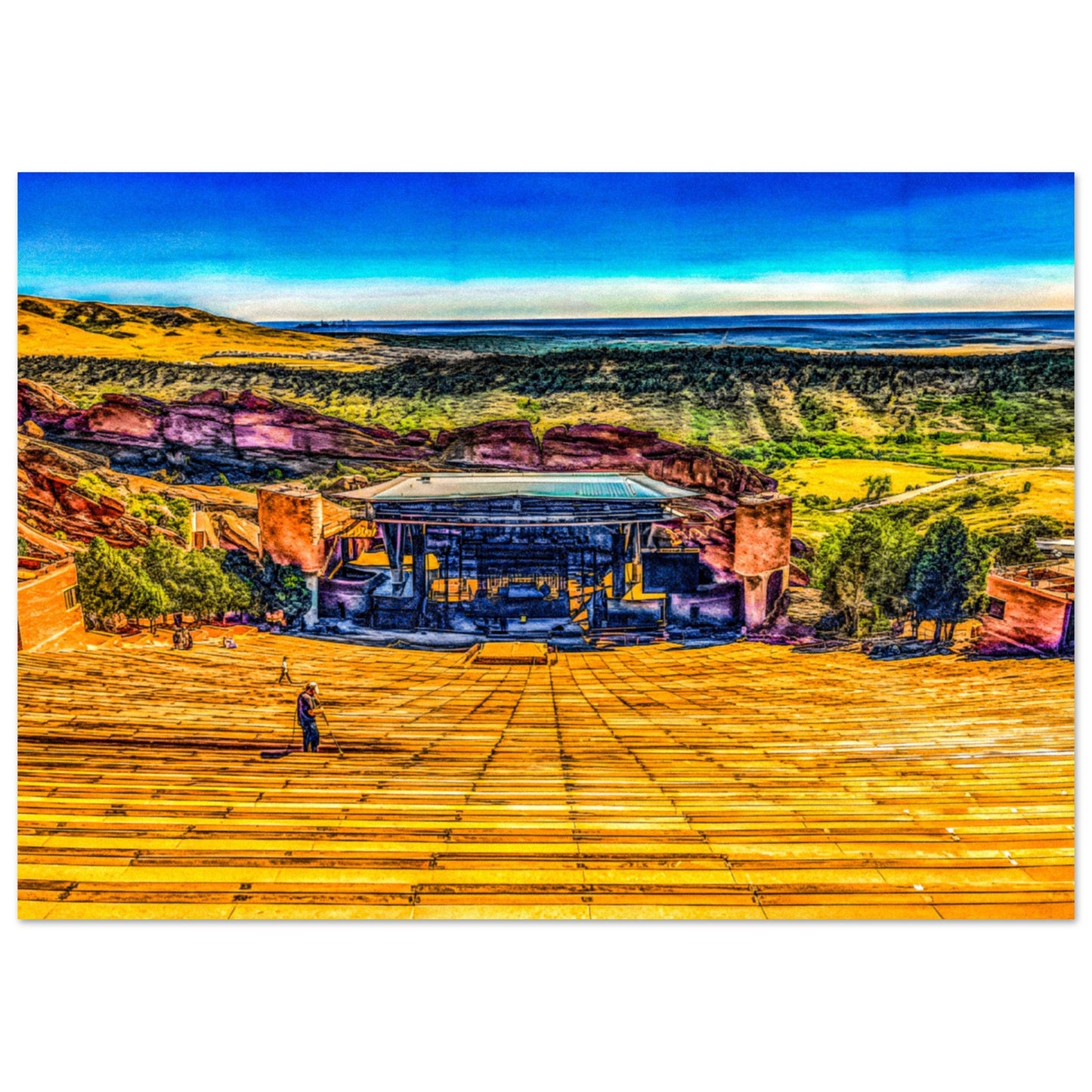 Red Rocks Amphitheatre; Morrison, Colorado Premium Matte Poster Communitea books James Bonner