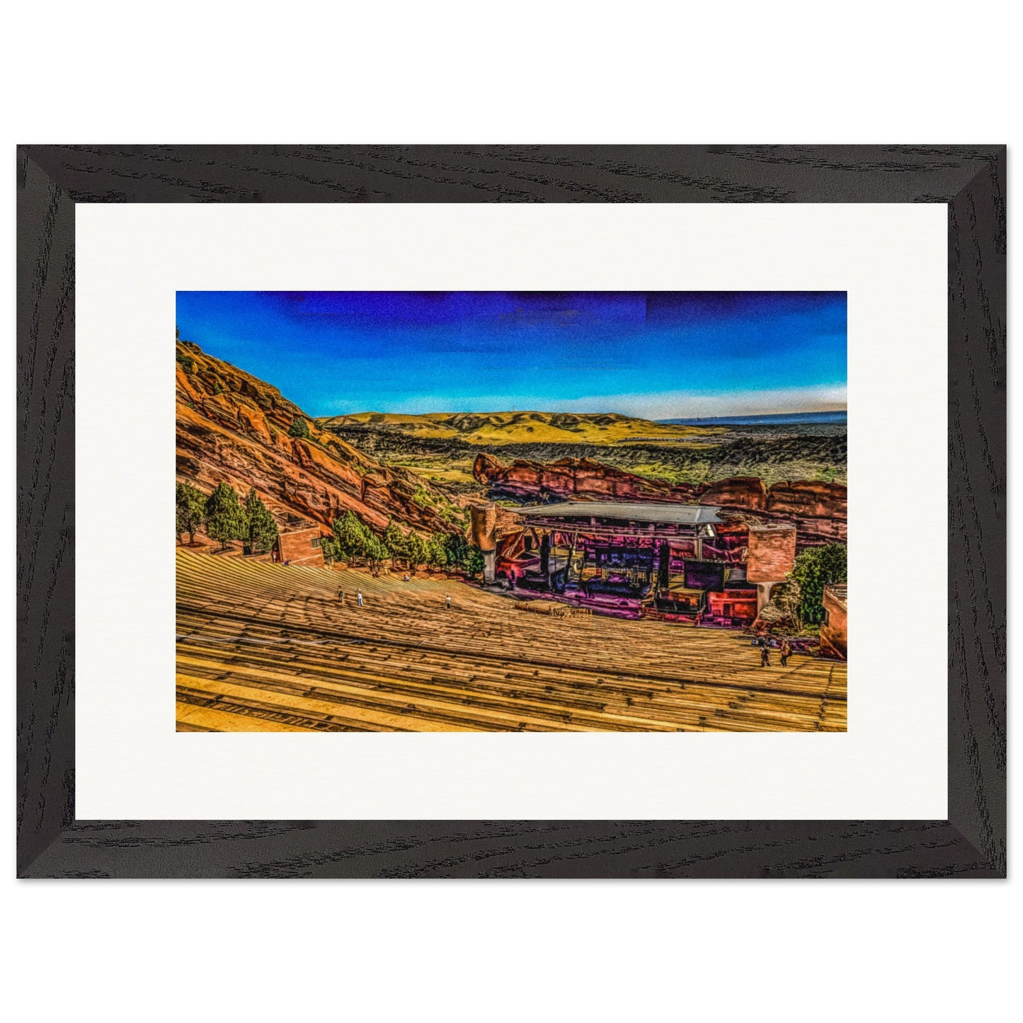 Red Rocks Amphitheatre; Morrison, Colorado Wood Framed Print Communitea Books James Bonner