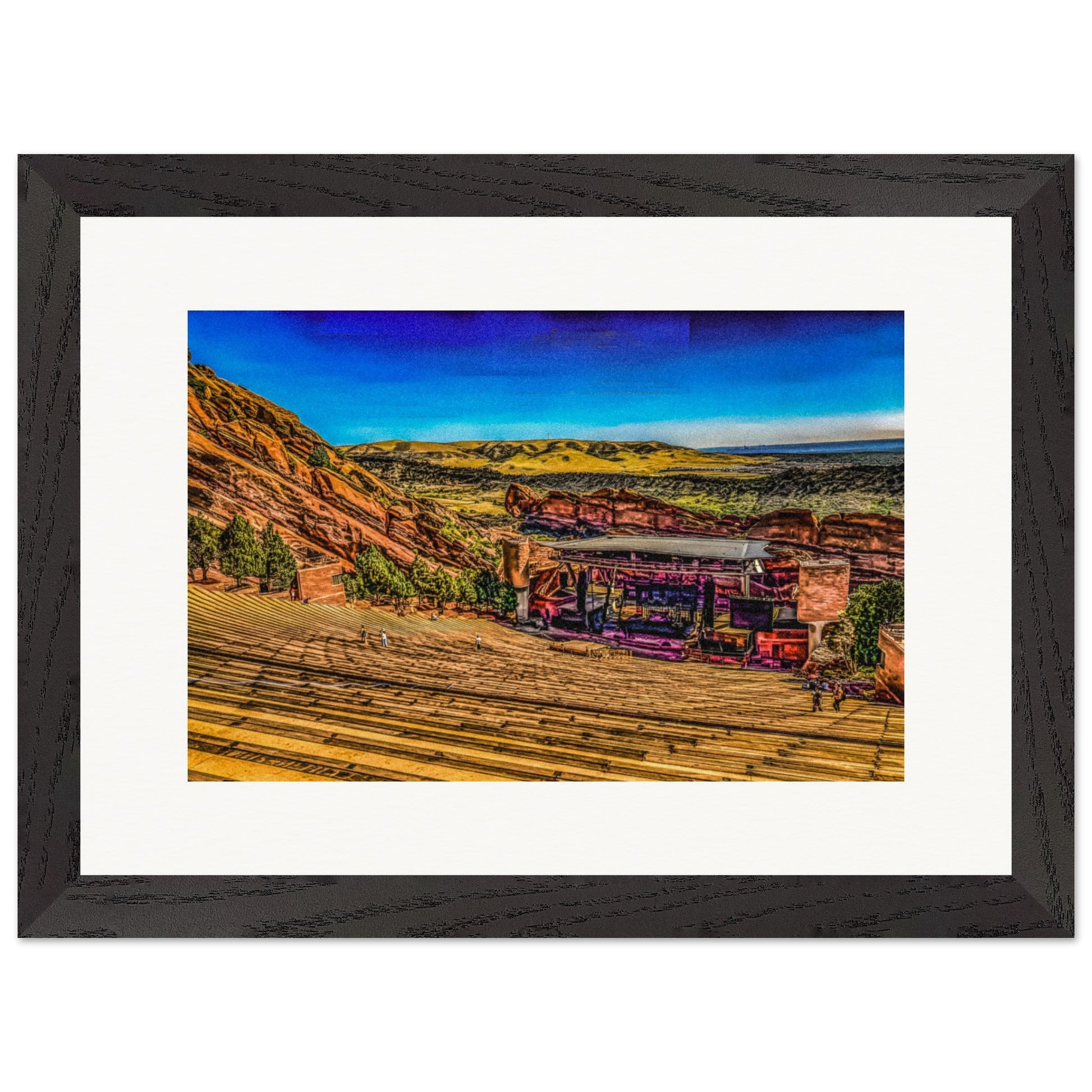 Red Rocks Amphitheatre; Morrison, Colorado Wood Framed Print Communitea Books James Bonner