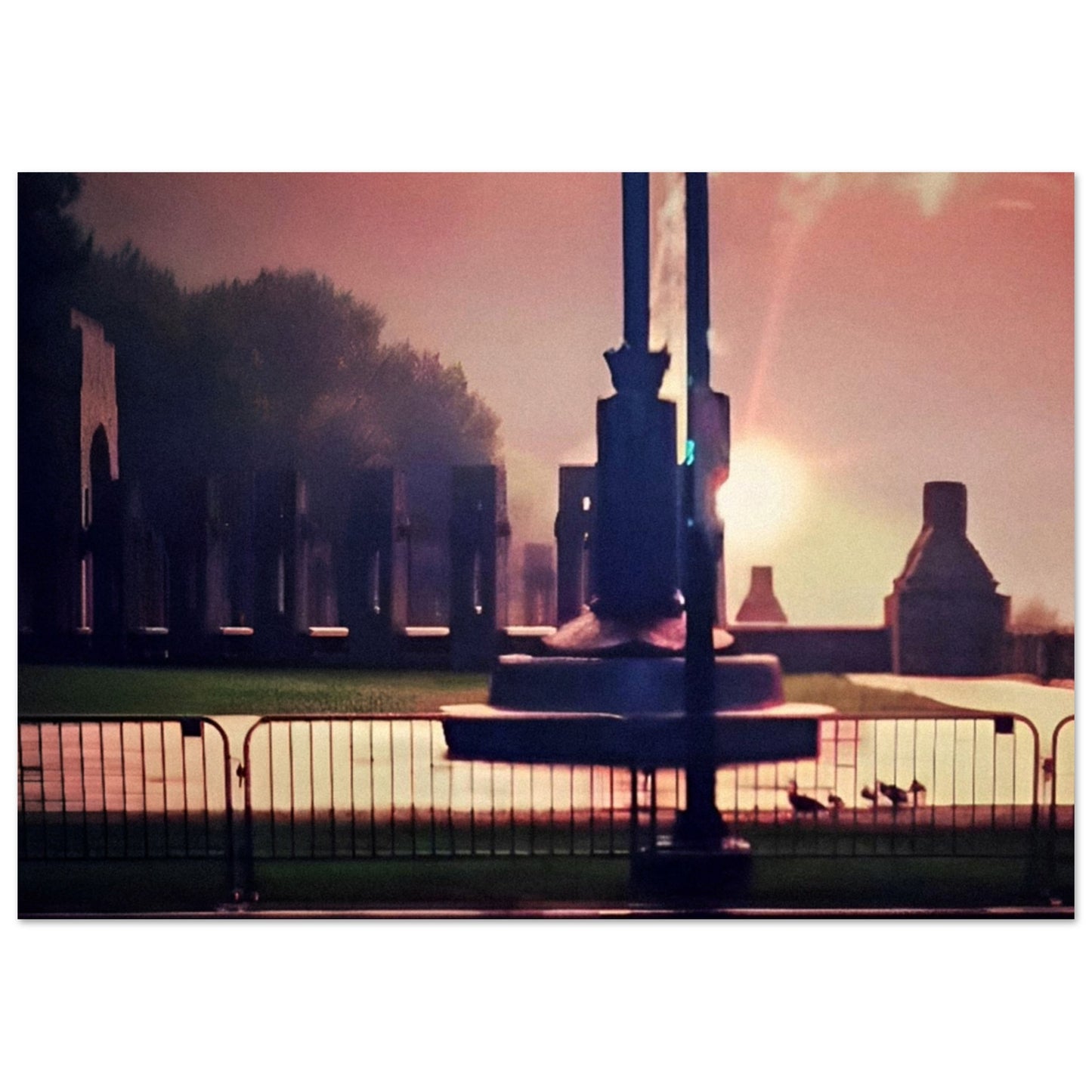 Silhouette Memorial; WWII Memorial July 4th, Washington D.C., Premium Matte Poster Communitea Books James Bonner