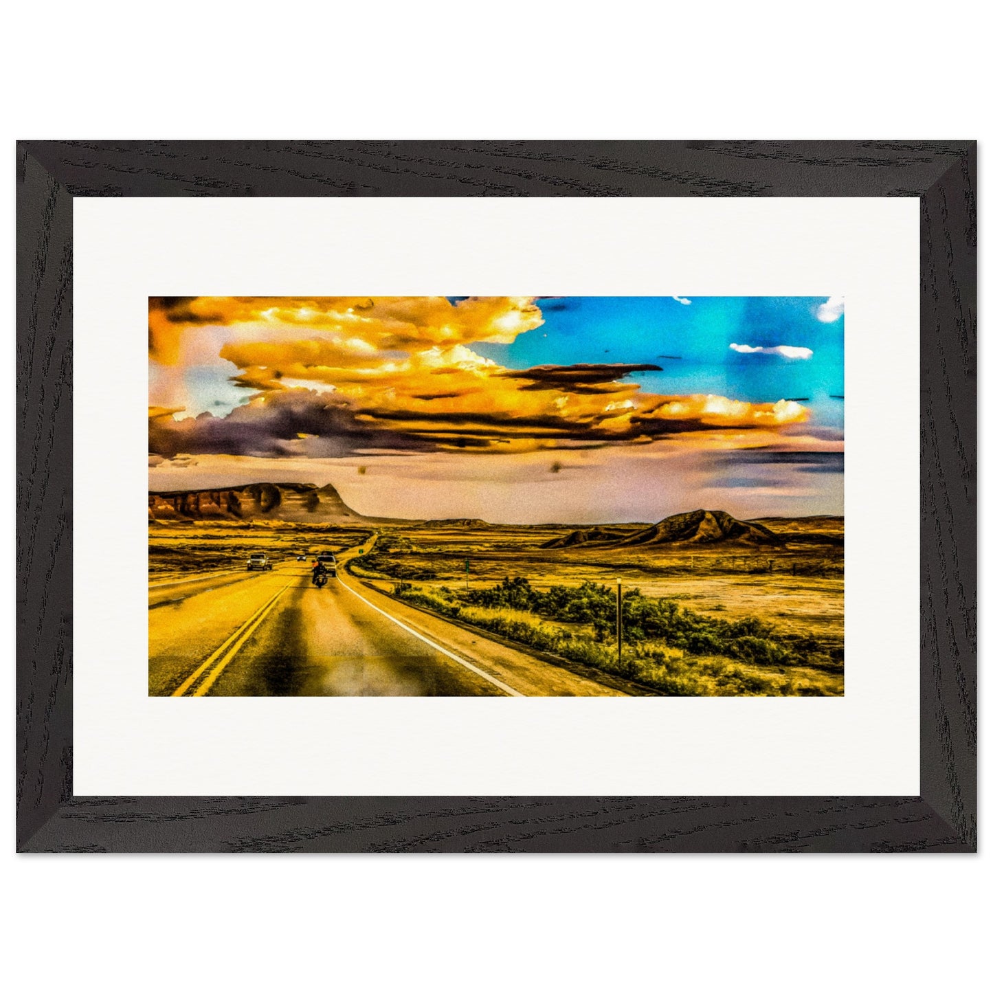 Sundown; HWY 191 Utah Wood Framed Print Communitea Books James Bonner