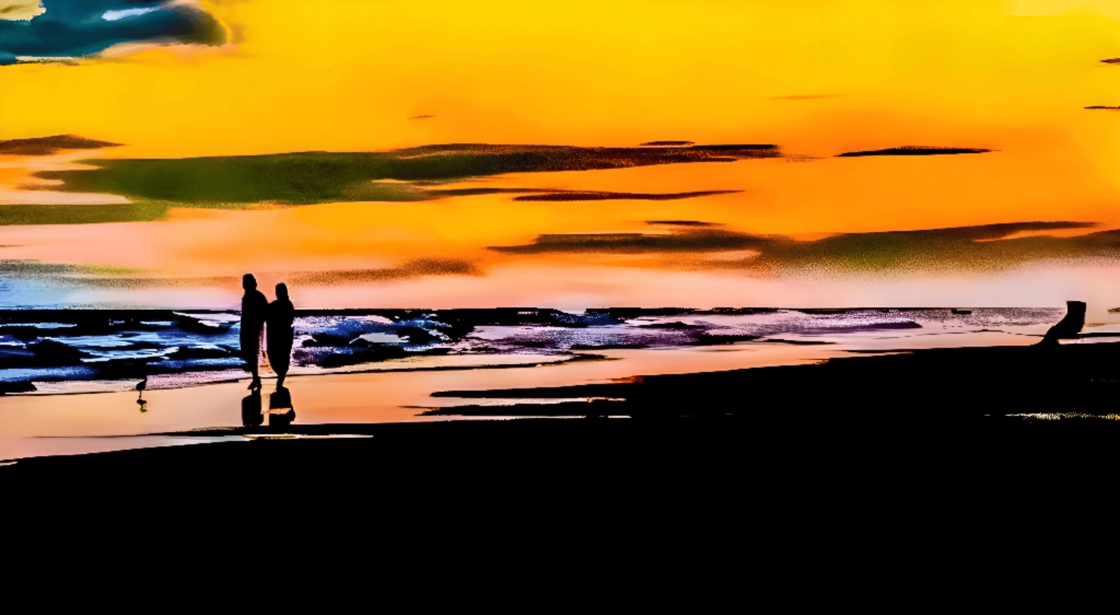 A Sunset Walk on the beach on Mustang Island, Port Aransas, Texas