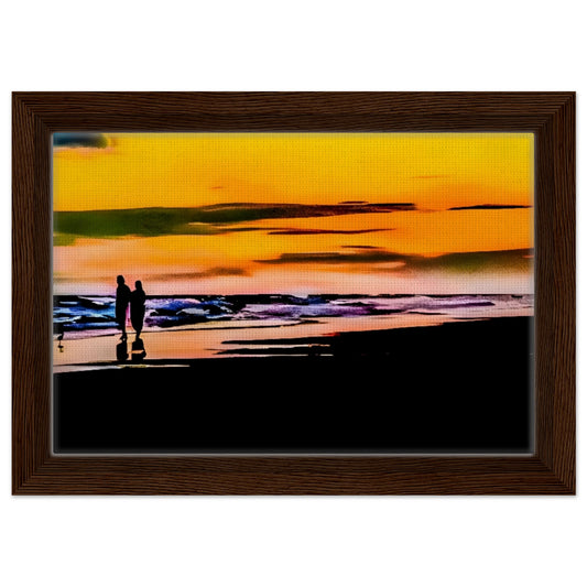 Sunset Walk; Port Aransas, Texas Canvas Framed Communitea Books