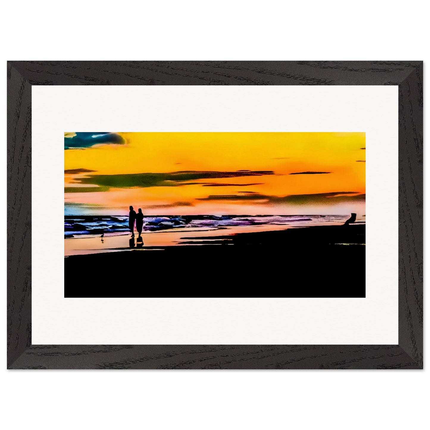 Sunset Walk; Port Aransas, Texas Wood Framed Communitea Books
