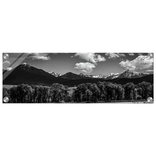 The Absaroka; Livingston, Montana Black & White Acrylic Print Communitea Books James Bonner