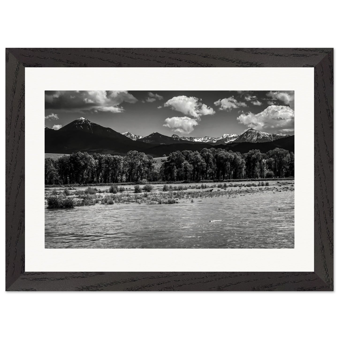 The Absaroka; Livingston, Montana Black & White Wood Framed Print Communitea Books James Bonner